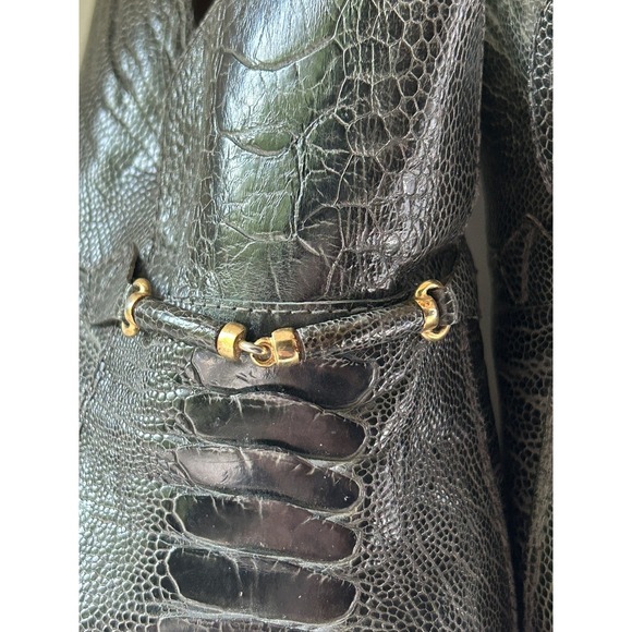 Moreschi Ostrich Leather Loafers Made In Italy Men's Size 13 - Picture 14 of 16